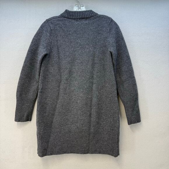 Eddie Bauer Cardigan Sweater Women's L Grey 100% Merino Wool Long Cozy - Picture 3 of 11